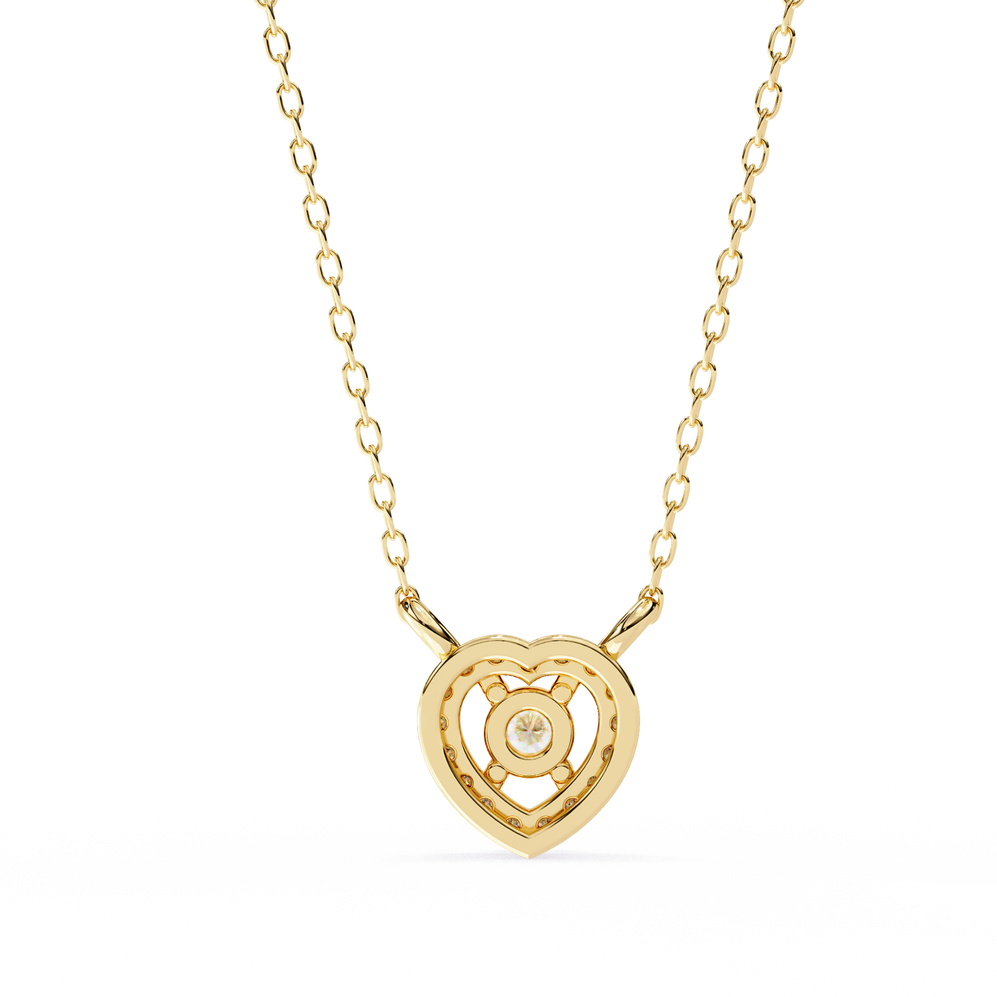 Solitairekart 0.17ct Natural Diamond Eternal Heart Halo Pendant-HI Color, VS-SI Clarity